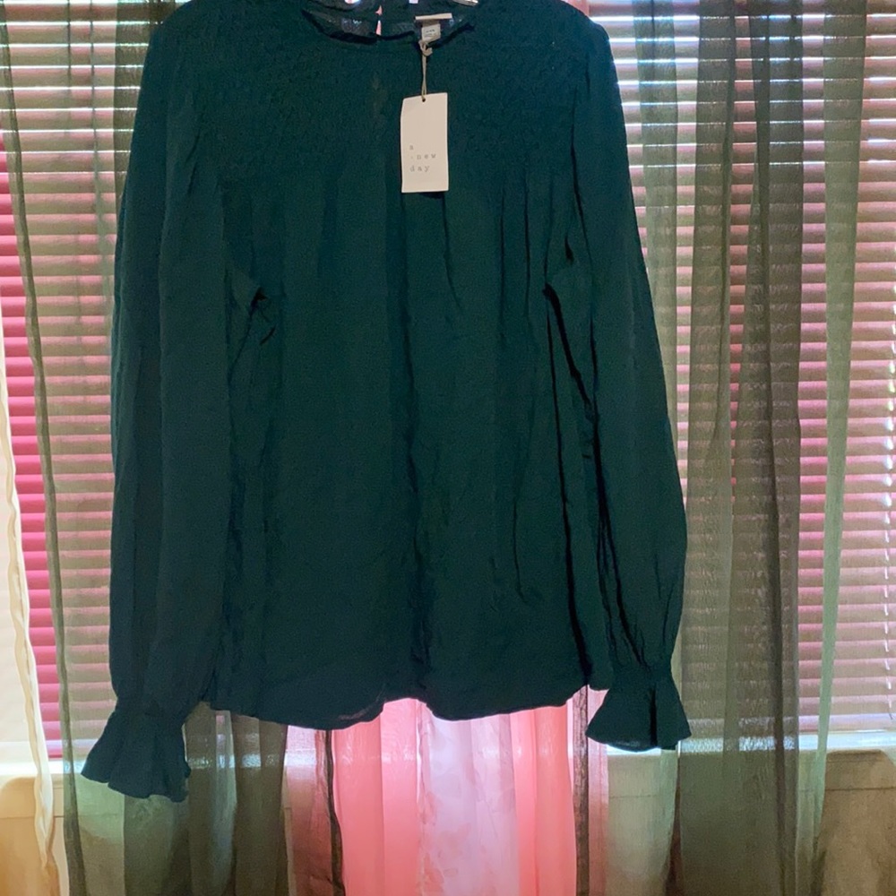 Hunter green blouse
